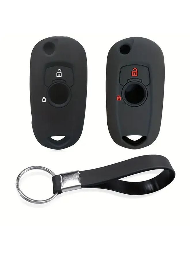 Black Red Silicone Key Shell Holder For Opel Astra K Vauxhall Corsa E 2 Button Remote Control Cover - Image 1